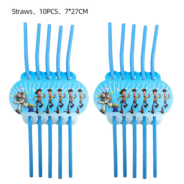 Cartoon Toy Story Buzz Lightyear Birthday Party Decoration Disposable Tableware Paper Plates Cups Balloons Baby Shower Supplies