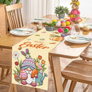 35x180cm Easter Table Runner Watercolour Bunny Eggs Table Runner Easter Decor for Kitchen Dining Table Home Party Decorations