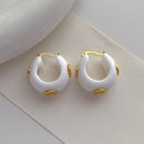 Fashion Jewelry Sweet Korean Temperament Resin Hoop Earrings For Women Party Gifts Simply Design Ear Accessories Hot Selling