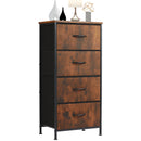 JHK Dresser For Bedroom With 4 Fabric Drawers Nightstand Wardrobe Steel Frame Closet For Clothes Storage Cabinet Of Furniture