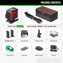 YEVOLT YVGLL4XS12T Series Green Laser Level 3-Plane 12-Line Self-leveling 360 3D Horizontal & Vertical Power Measuring Tools