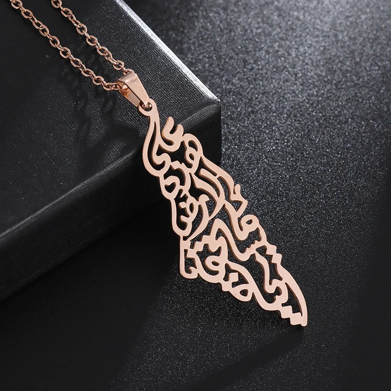 Classic Lucky Arabian God Allah Pendant Stainless Steel Necklace Ladies Islamic Muslim Charm Amulet Jewelry Gift Wholesale