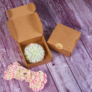 30pcs 3.35x3.35 Inch Kraft Paper Box Folding Box Square for Christmas Holidays Birthdays Wedding Birthday Party Craft Packaging