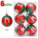 6cm Weihnachtsbaumkugel Bunte bemalte Kugeln Hängende Anhänger Ornamente Weihnachten Neujahr Party Heimdekoration Zubehör