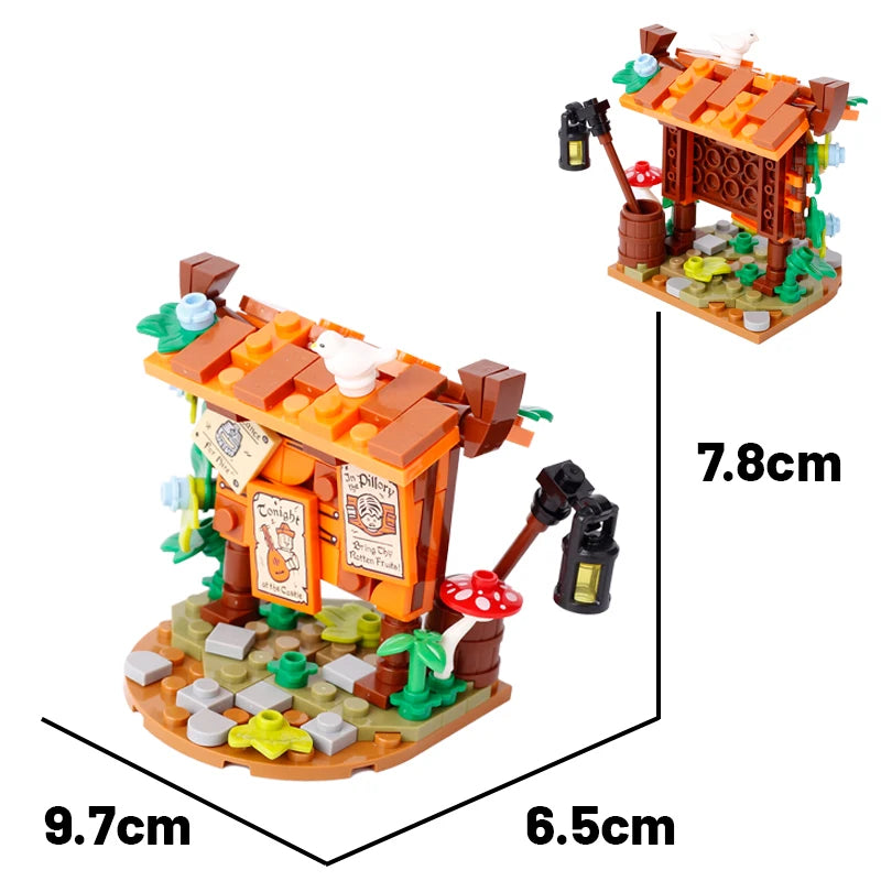 MOC City Series Building Blocks Figure Furniture House Kitchen Medieval Accessories DIY Bricks Set Christmas Toys for Kid Gifts