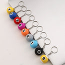 9pcs PVC Billiard Keychain Fashion Cute Cartoon Colorful Bag Key Chain Keyring Ornament Bag Purse Charm Accessories Easter Gifts