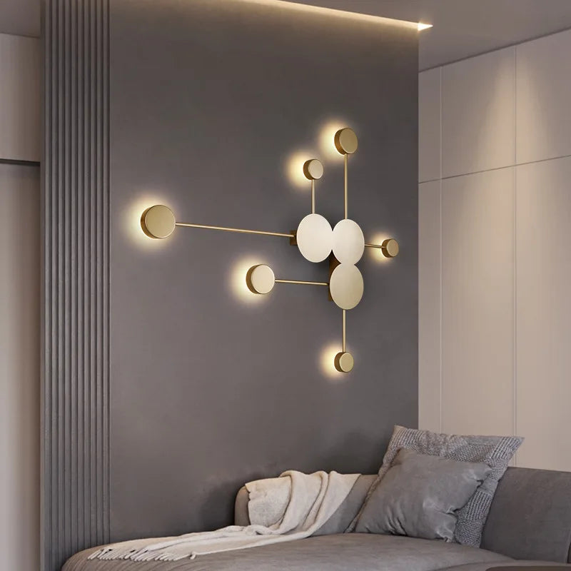 Nordic Modern Clock Wall Lamp Bedroom Bedside Living Room Dining Room Restaurant Hallway Entryway Led Lighting Home Decor Sconce