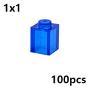 MOC Transparent Thick Building Blocks 1x1 1x2 2x2 2x4 Dots Clear Brick Figures Educational Creative Toy for Kid Compatible Brand