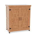 Potting Bench with Storage Cabinet and Metal Table Top for Outdoor Patio,Outdoor Work Station Table, Versatile Use