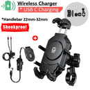 Shookproof Motorcycle Phone Mount Holder & 15W Wireless Charger 30W PD/USB-C Charging Vibration Dampener Anti-Theft Handlebar