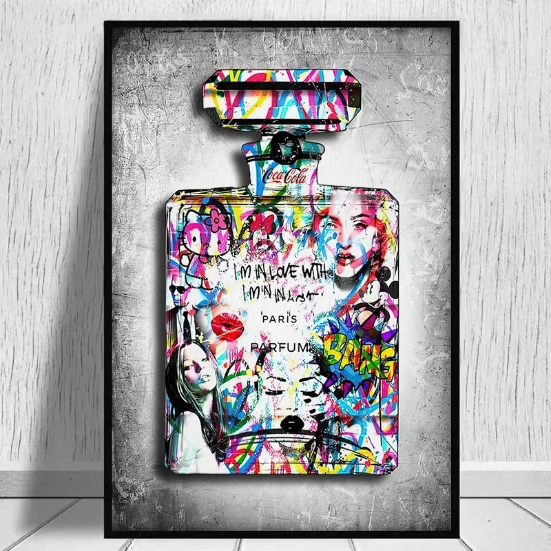 Perfume Bottle Graffiti Art Beauty Salon Decoration Painting Printing Canvas Painting Poster Interior Wall Nordic Home Pictures