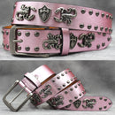 Rivet PU  Leather men's belt Fashion alloy belts Buckle luxury brand jeans belts for men business belt female belt
