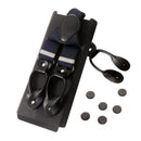 Vintage 3.5 Cm Wide Black Leather Suspenders Men Leather Button Suspenders Pant Braces Male Wedding Unisex Wear
