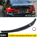 Car Rear Tail Trunk Lip Spoiler For BMW 5 Series G30 F90 M5 2017- 2020 M4 Style Wing Gloss Black