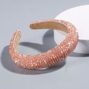 Full Crystal Luxury Hair Accessories Hairbands Sparkly Padded Rhinestones Headbands Headdress Black White Pink Women Headband