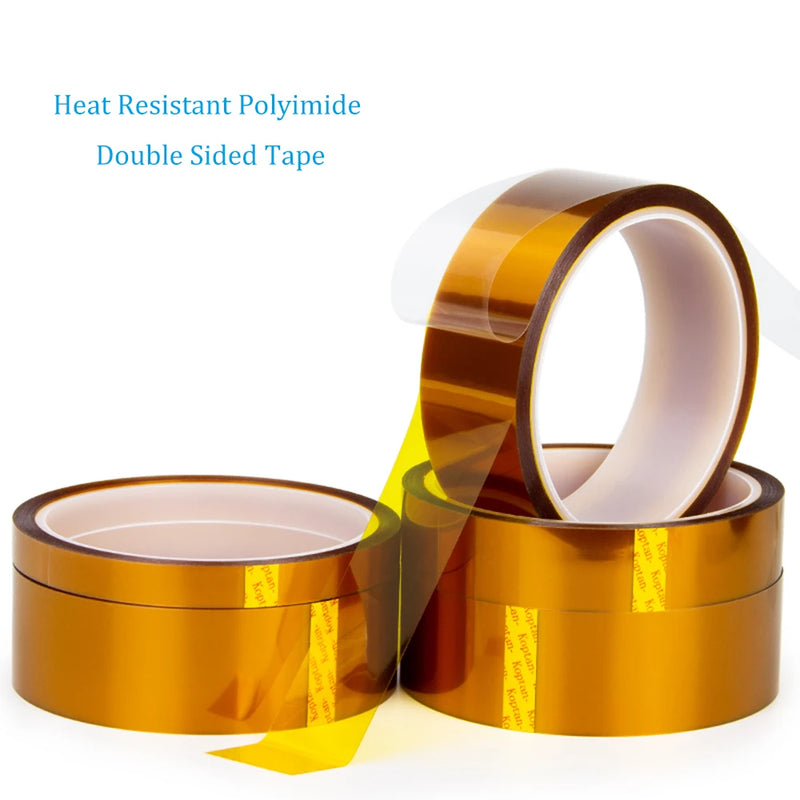 0.1mm Thickness High Temperature Adhesive Tape Heat Resistant Polyimide Double Sided Kapton Tape 10M/Roll