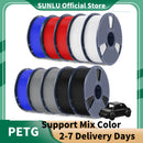 SUNLU 10KG PETG/ABS Filaments 10Rolls 3D Filament 1KG/roll 1.75mm 100% Filament Lines Up Neatly For 3D Printing From EU US