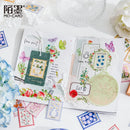 45 Stk./Packung Stempel Stil Blumen Aufkleber Set für Journal Planer Diy Basteln Scrapbooking Verzierung Tagebuch