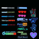 Wanted 5 Star JDM Car Windshield Glow Panel Electric Marker Lamp Blue LED Decoration Light Sticker Flashing Lights