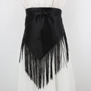 Women Retro Waistband Tassel Wide Waist Belt Fashion Triangle Tassel Corset Belt Shirt Dress Coat Decor Accessories