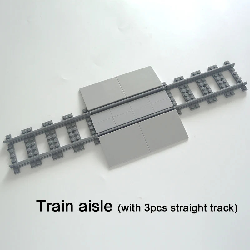 City Trains Train Track Rail Bricks Model  Toy Soft Track& Cruved& Straight for Kids Gift Compatible All Brands Railway Leduo