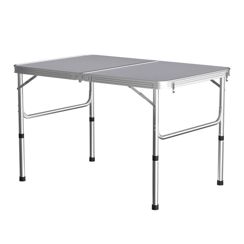 90x60x67cm Aluminium Camping Table, Portable Folding Table Small Picnic Table Laptop Desk TV Dinner Bed Home Office, White