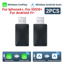 2 in 1 Wireless Carplay Android Auto Adapter Wired To Wireless Mini USB Dongle for Cars with Factory Wired CarPlay Android Auto