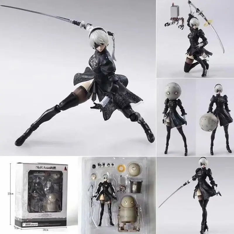 Nier Automata YoRHa No.2 Type B 2B Action Figure Anime Figuras Toys Machine Lifeform Figurine Collection Model Gift for Children