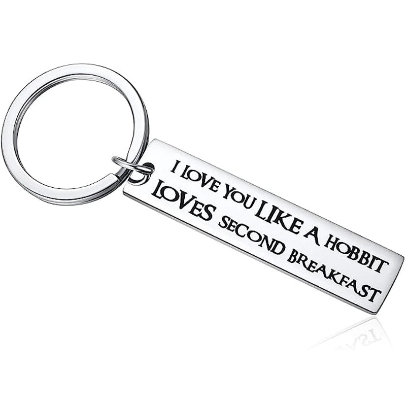 I Love You Like a Hobbit Loves Second Breakfast Keyring for Lord of the Rings Lover Fans Keychain Gifts Boyfriend Girlfriend