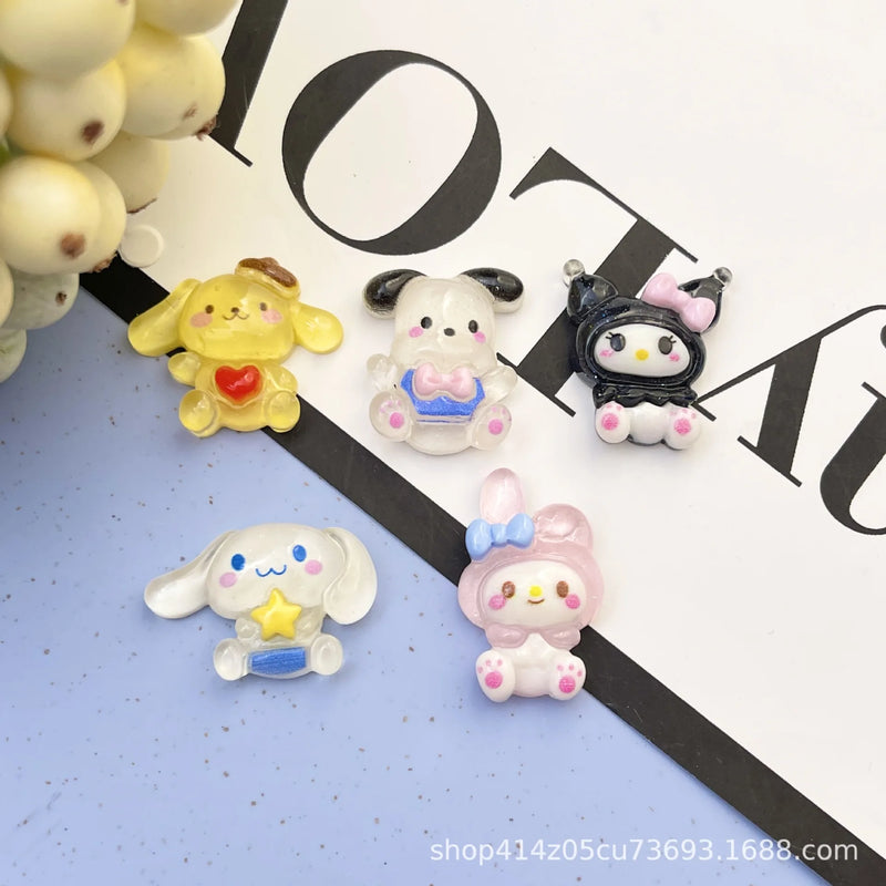 Sanrio Anime 3D Decoration Sticker Cute Cartoon Kuromi Melody DIY Phone Case Water Cup Accessories Material Pack boys Girl Gift