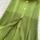 SINGREINY Summer OL Knit Dress 2025 Women V Neck Button Design Slim Mermaid Sundress Fashion Elastic Solid Bohemian Long Dress