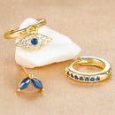 Luxury Zircon Evil Eye Hoop Earring Set For Women Stainelss Steel Turkish Devil's Eye Huggie Earring Aesthetic Jewelry arete