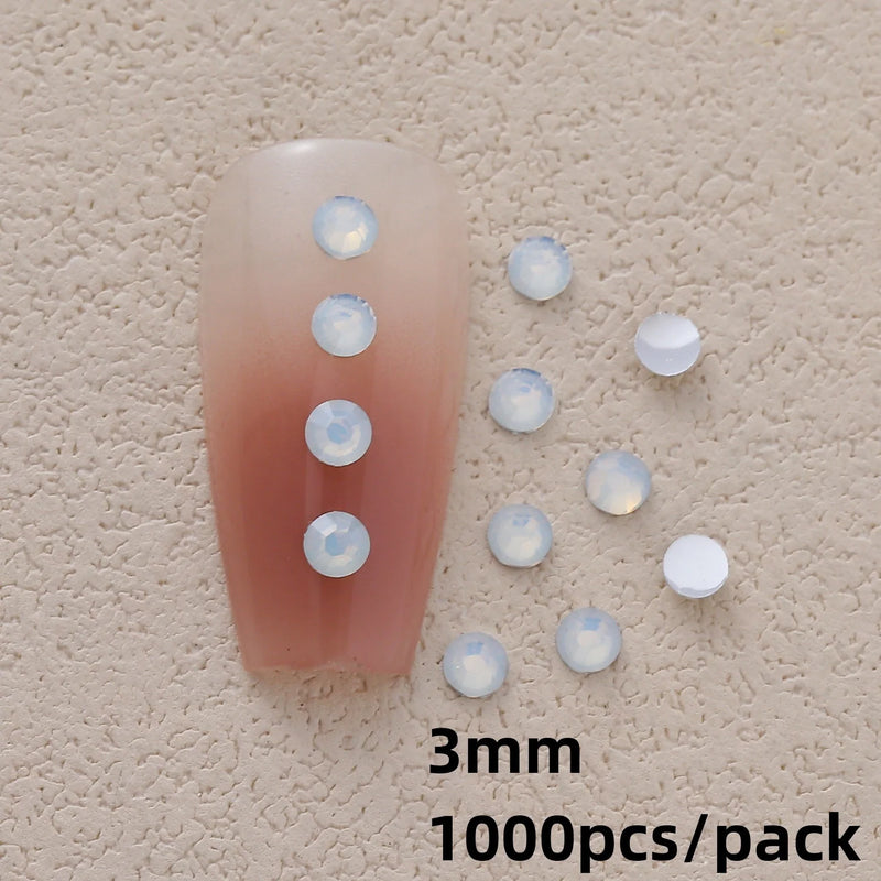 100pcs/Pack White Opal Drop Heart Mixed Shaped Resin Rhinestone Fancy Style Shiny 3D Manicure Nail Art Decoration Charms Jewelry