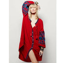 Boho Dress For Women Cotton Floral Embroidery O-neck Tassel Lantern Long Sleeve Vintage Shirt Dresses Casual Holiday Vestidos
