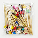 100Pcs 12Cm Disposable Party Tableware Fruit Dessert Sticks Bamboo Skewers Buffet Cupcake Decoration Wedding Supplies