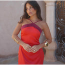 The Meridian Line | Colour-Block Halter Maxi Dress