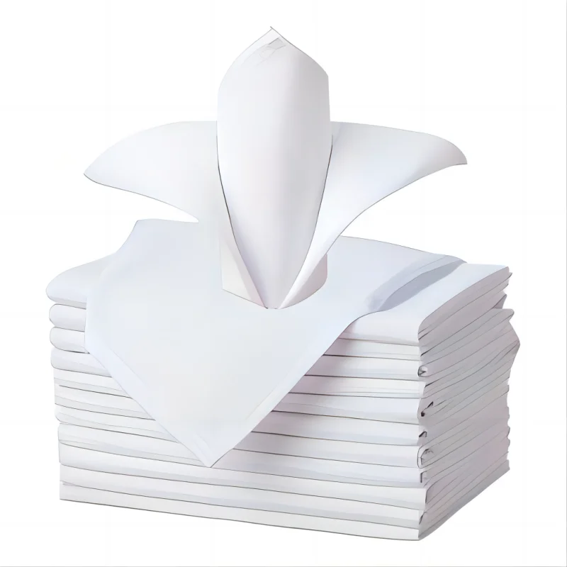 50Pcs Washable Polyester Cloth Napkins, Monochromatic, White, Black, Wedding Party, Holiday Dinner, 16x16 inch