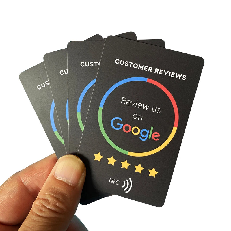 50PCSReview us on Google Trustpilot Tripadvisor Reviews NFC Tap Cards NTAG215 504bytes NFC-Enabled Google Reviews Cards