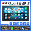 ESSGOO Car Stereo Radio Wireless CarPlay Android Auto 2 DIN 7" Car Stereo HD FM-Radio GPS Touch Screen Head Unit 4+64G DAB+ AHD