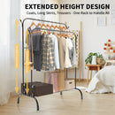 Double-track, double-rod storage rack, coat hanger, garment rack, display rack, shoe rack, clothes rail, adjustable height