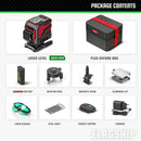 YEVOLT YVGLL4XS12T Series Green Laser Level 3-Plane 12-Line Self-leveling 360 3D Horizontal & Vertical Power Measuring Tools