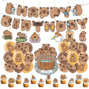 Capybara Balloons Happy Birthday Banner Animal Themed Birthday Decorations Cake Toppers Capybara Kids Birthday Party Supplies