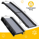 Happy Ride Folding Pet Ramp for Cars, Trucks, & SUVs 156cm Portable for Dogs 90kg with Siderails, Non-Slip- Weighs Only 3.8kg