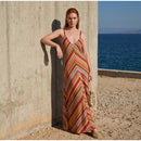 The Meridian Line | Colour-Block Halter Maxi Dress