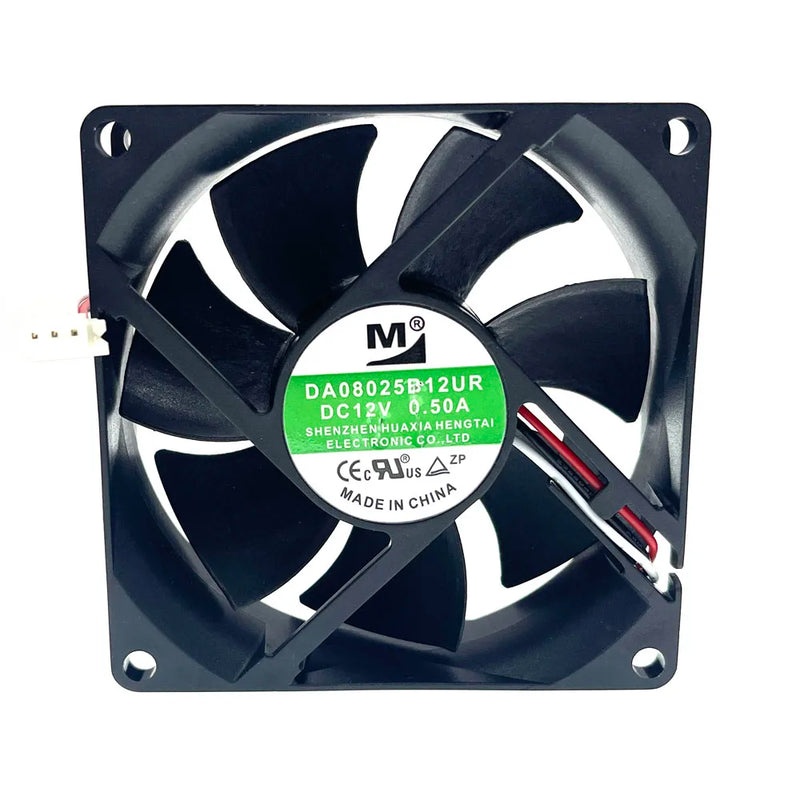 DA08025B12UR 8cm 8025 80x80x25mm 80mm Fan DC 12V 0.50A Dual Ball Bearing High-Volume Cooling Fan Server Inverter Power Supply