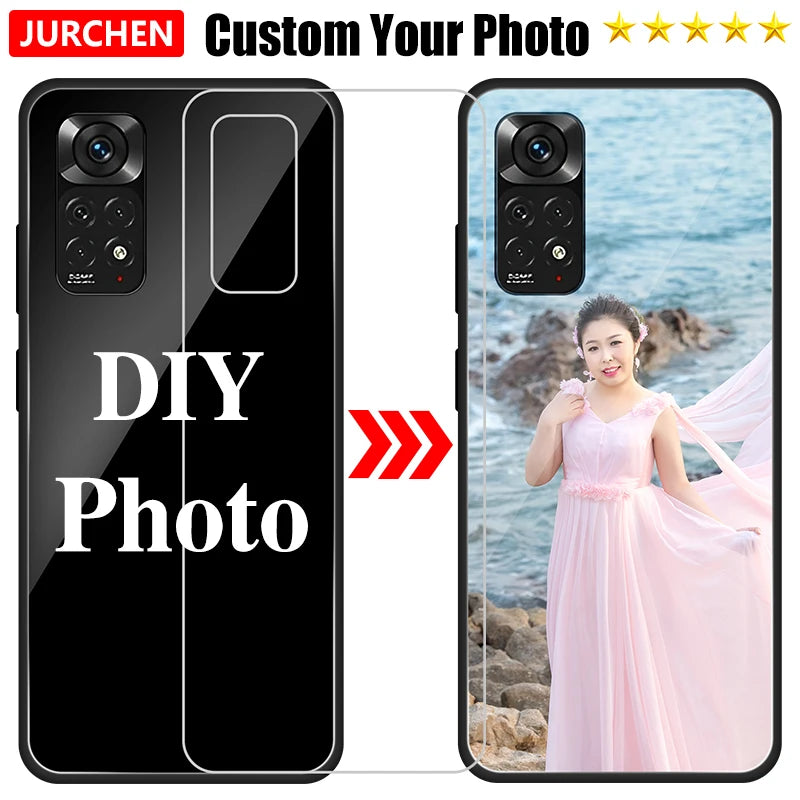 Silicone Custom Photo Glass Case For Xiaomi Redmi Note 13 C 13C A3 Poco C65 K70 M6 X6 Pro Plus K70E K40 Gaming 5G Leather Cover