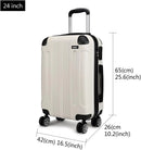 KONO Suitcase Lightweight hard case trolley suitcase with 4 twin wheels & TSA lock ABS material