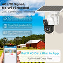 The Sentinel | 4G Dual-Lens Solar Security Camera with AOV 24/7 Recording