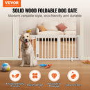SucceBuy Free Standing Dog Gate Freestanding Pet Gate 3 Panels Foldable Dog Gate for Narrow Passageways Expandable Dog Barrier