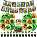 New Jurassic Dinosaur Theme Disposable Tableware Cup Plates Children's Birthday Party Dinosaur Latex Balloon Banner Decoration